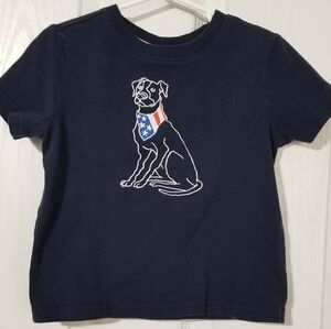 Janie and Jack Navy Independence Day Dog Shirt Size 3
